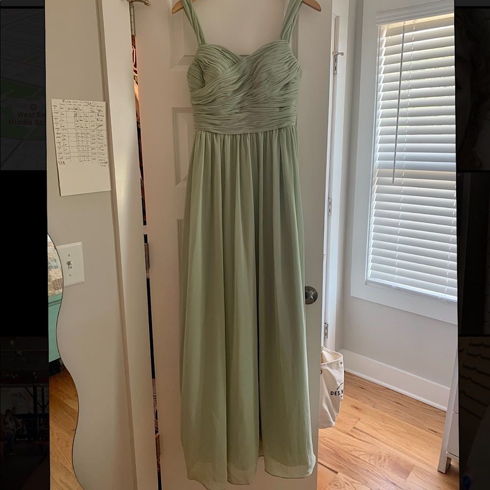 Azazie bridesmaids dress dusty sage